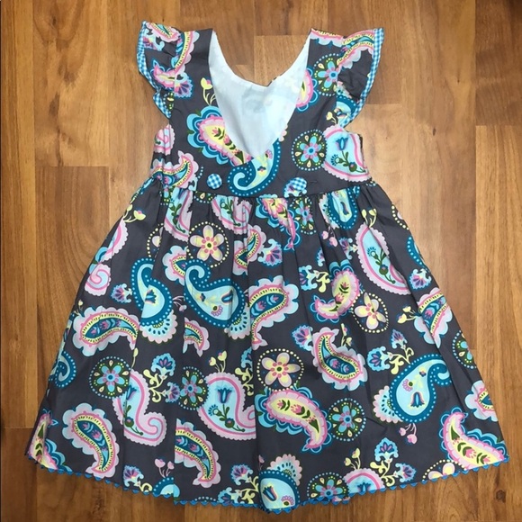 Kelly’s Kids grey girls dress with paisleys size 8-10 new with tags - Picture 2 of 5
